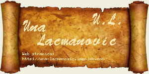 Una Lacmanović vizit kartica
